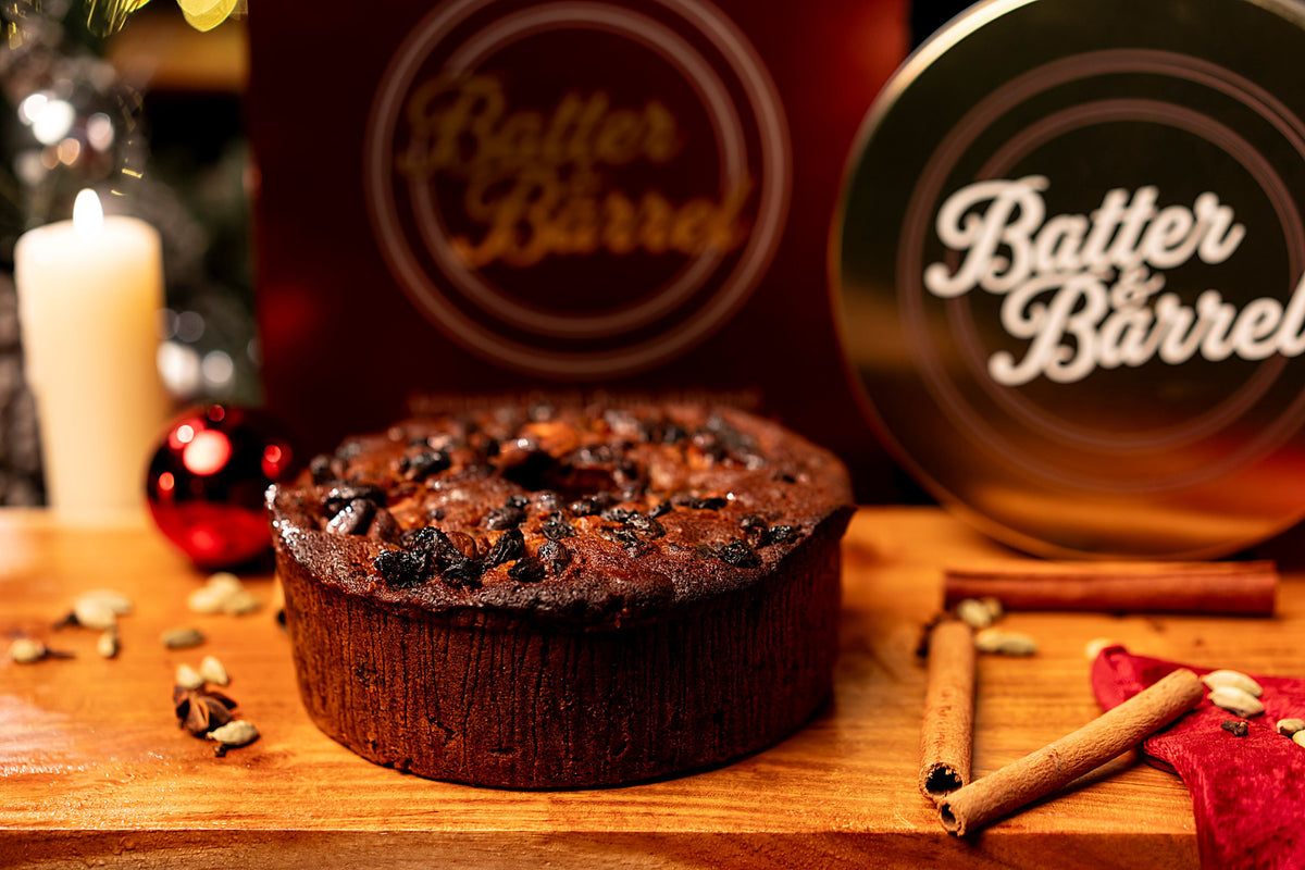 Premium Rum-Infused Dry Fruit Cake – Signature Gift Box & Tin Edition 1 kg (2.2 lb)